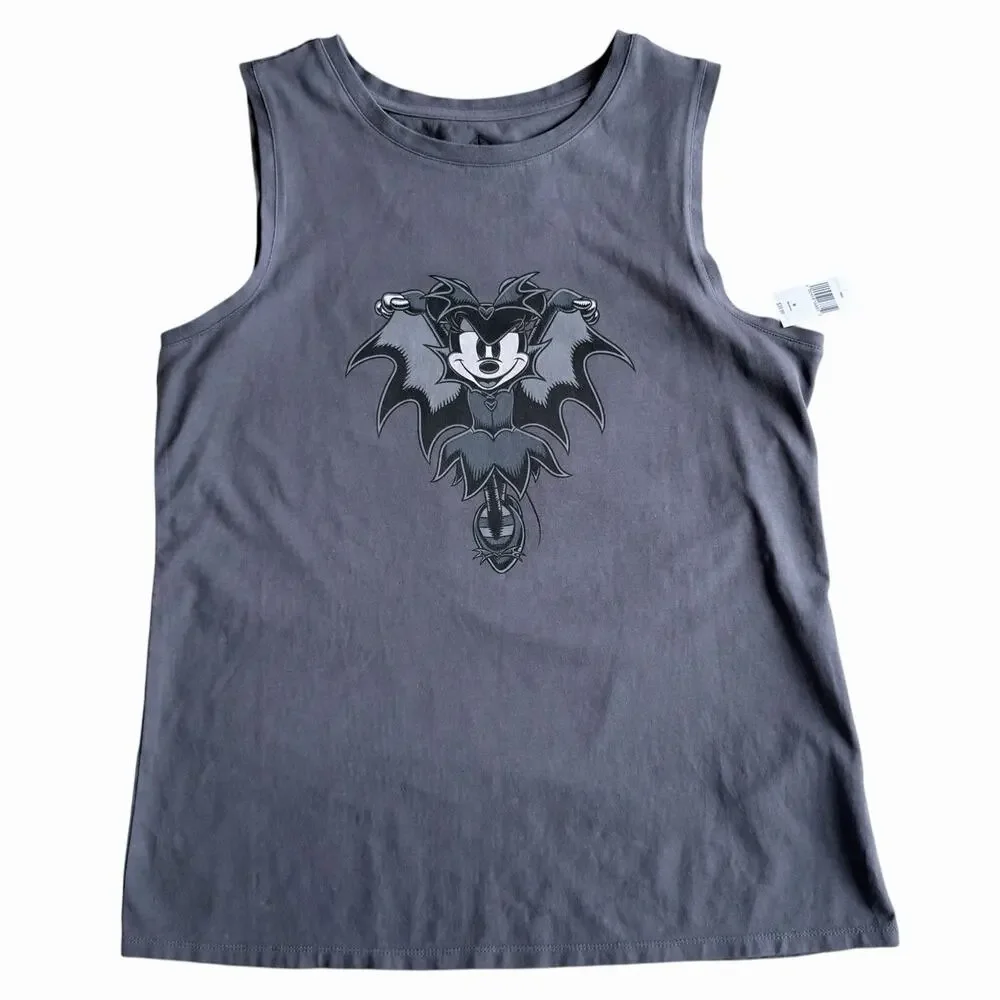 Disney Parks Halloween Minnie Mouse Bat Tank Top Size Medium Brand New With Tag
